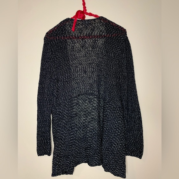 J. Jill crochet, black and white, cardigan, size M, open, long, oversized - Picture 2 of 4